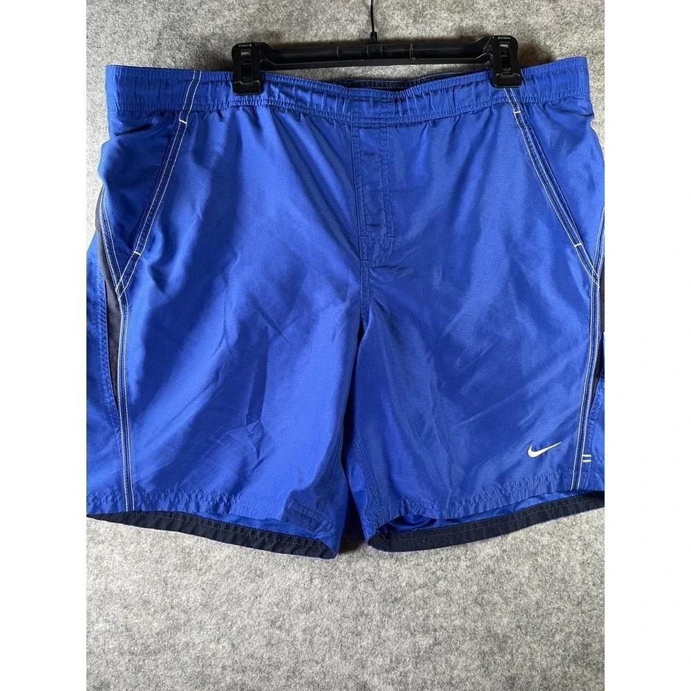 Nike men's blue‎ mesh-lined swim trunks Size L